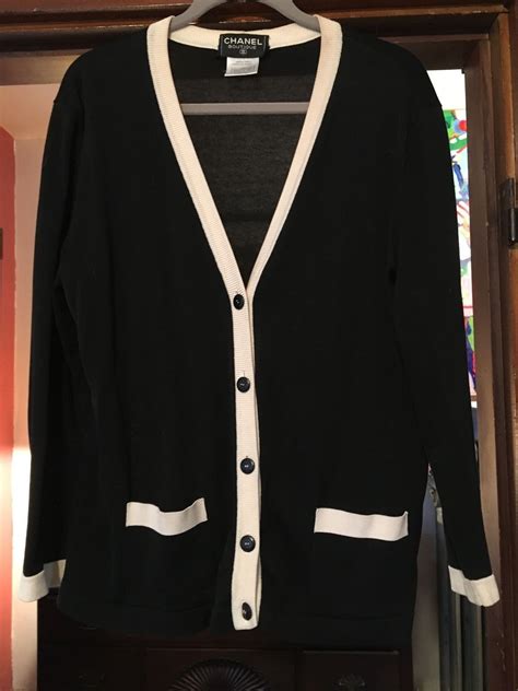 black and white chanel style cardigan|chanel cardigan sweater.